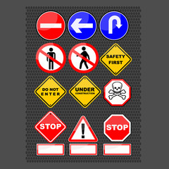set of road signs