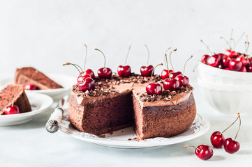 Chocolate Cake with Sweet Cherries