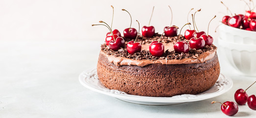 Chocolate Cake with Sweet Cherries