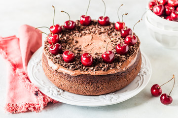 Chocolate Cake with Sweet Cherries