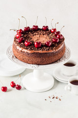 Chocolate Cake with Sweet Cherries