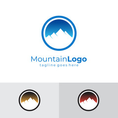 Colorful Mountain Logo Abstract Vintage Flat Vector Illustration