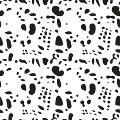 Vector animals print. Cow skin seamless pattern for textile, packaging, web page background.