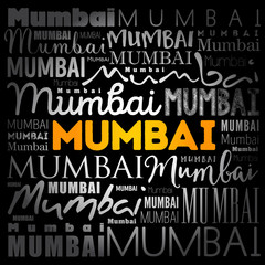 Mumbai wallpaper word cloud, travel concept background