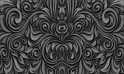 Wood pattern black  flowers wallpaper 