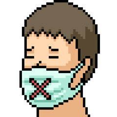 Fototapeta premium vector pixel art shut up