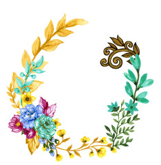 Beautiful watercolor Wedding Invitation flowers leaves foliage Arrangement wreath frame for you design hand paint