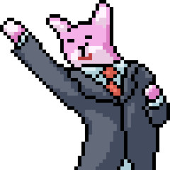 Fototapeta premium vector pixel art cat pose