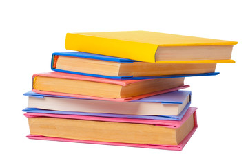pile of books isolated on white background