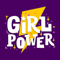 Obraz premium Girl Power motivation poster. Feminism slogan.
