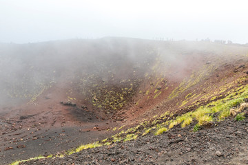 Crater Silvestri Inferiori (1886m) on Mount Etna, Etna national park, Sicily, Italy. Silvestri...