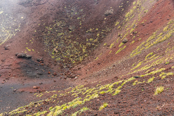 Crater Silvestri Inferiori (1886m) on Mount Etna, Etna national park, Sicily, Italy. Silvestri...