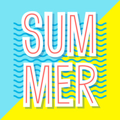 Summer poster. Vector banner design. Typographic illustration.