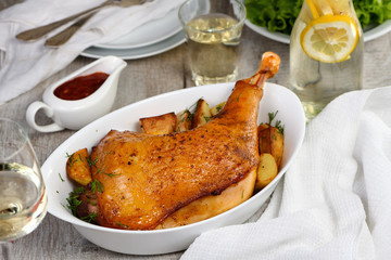 Roasted turkey leg
