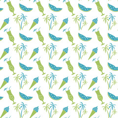 Summer seamless pattern. Vector background for the holidays. Modern design for paper, wallpaper, textile, covers, interiors, etc.