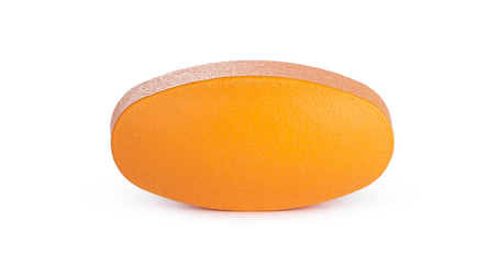 yellow vitamin pills isolated on white background