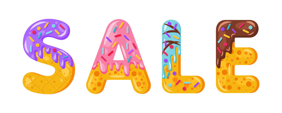 Donut cartoon sale biscuit bold font style