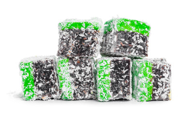 Tasty Turkish delight isolated on white