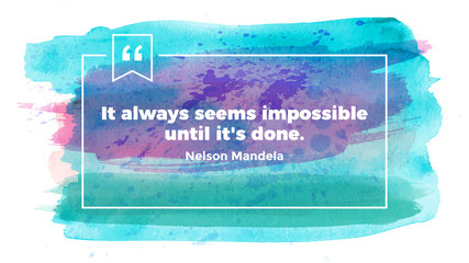 Brush stroke watercolor infographic template. Presentation quote banner slide. Creative art concept.