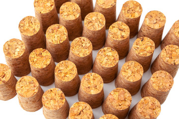 Wine corks isolated on white background