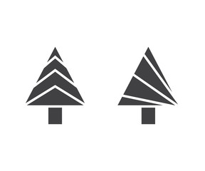 Christmas tree icons isolated on white background