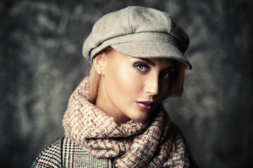 stylish young lady in cap