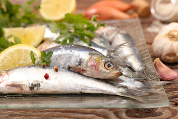 sardine fish with lemon and parsley