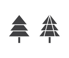 Obraz premium Christmas tree icons isolated on white background