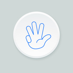 Obraz premium Thin line hand icon. Vector illustration.