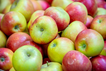 Apples at the market display stall