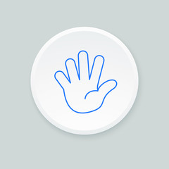Thin line hand icon. Vector illustration.