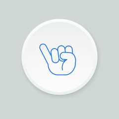 Thin line hand icon. Vector illustration.