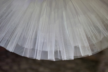 details of white tulle of classical tutu