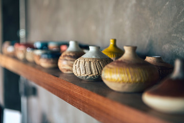Glazed pottery in the workshop