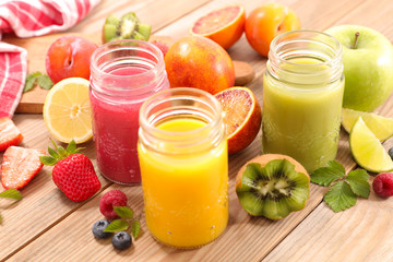 fruit juice with kiwi, berry and orange