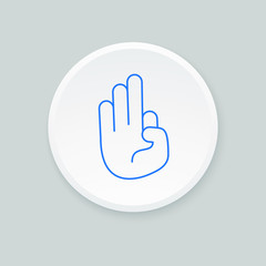Obraz premium Thin line hand icon. Vector illustration.