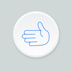 Thin line hand icon. Vector illustration.