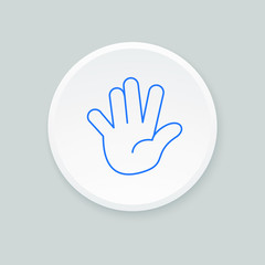 Fototapeta premium Thin line hand icon. Vector illustration.