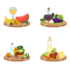 Vector set of dishes