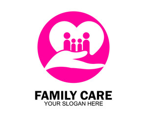 Family care love logo and symbols template