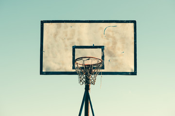 Old outdoor basketball hoop