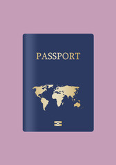 Passport certifying a person on a white background