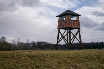 military watchtower in a concentration camp