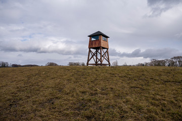 military watchtower in a concentration camp