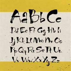 Obraz premium Vector modern style calligraphic hand written alphabet. 