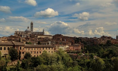 panoramic view of siena tuscany italy