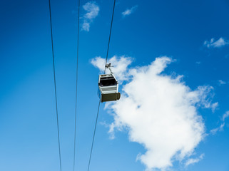 Suspension Cable Car against the sky