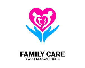 Family care love logo and symbols template