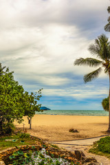 The beautiful summer background of Langkawi Beach in Malaysia.