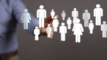 communication network  digital workforce 3d